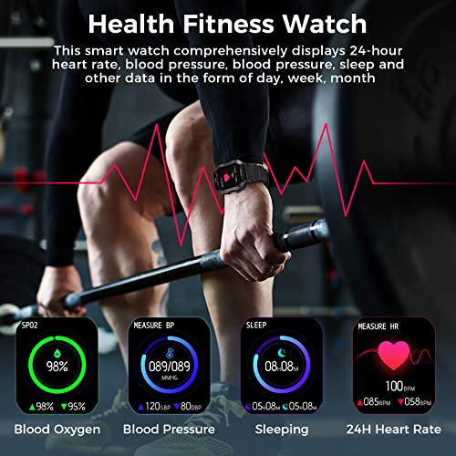 KOSPET Tank Pro Smartwatch Herren mit Telefonfunktion, 1,72" Touchscreen 5ATM Wasserdicht Sportuhr mit Blutdruckmessung, Herzfrequenz, Schrittzähler, 24 Sportmodi Militärische Fitnessuhr - Image 6