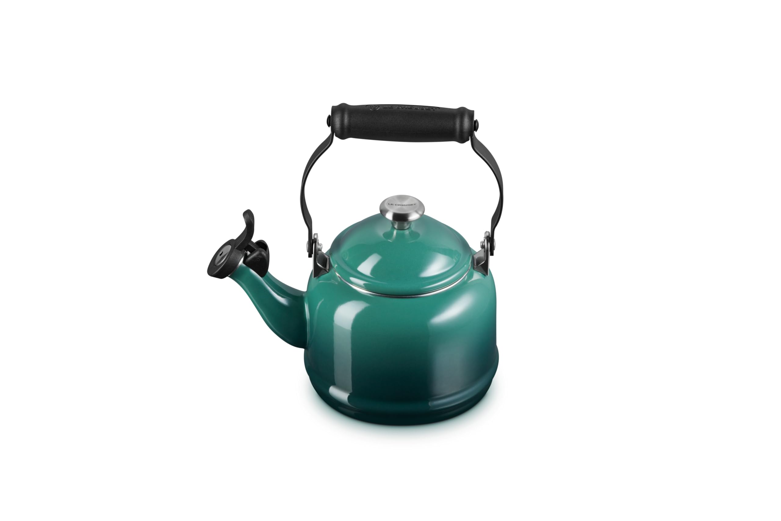Enamel On Steel Demi Tea Kettle with Metal Finishes, 1.25 qt., Artichaut