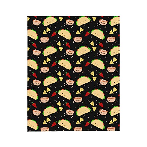 Taco Tuesday Party Printed Blanket,Soft Cozy Fleece Throw Blanket,Microfiber Plush Sherpa Blanket for Couch Sofa Bed Living Room-All Season (50
