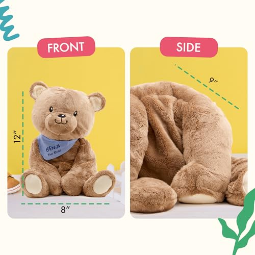 Image of Lilly's Love Weighted Stuffed Animal, 5lb | Sensory Plush for Kids & Adults | Machine Washable Plushie w /Removable Inner | Calming Weighted Stuffed Animal for Anxiety, Benji The Bear
