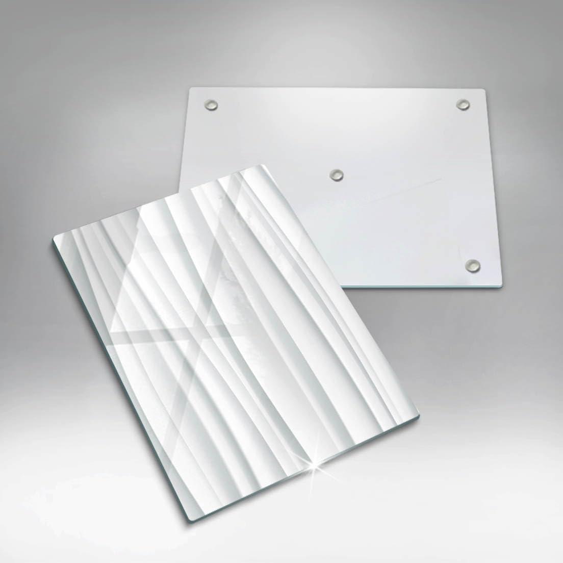 Tabla de cortar de vidrio | Blanco | Superficie impresa