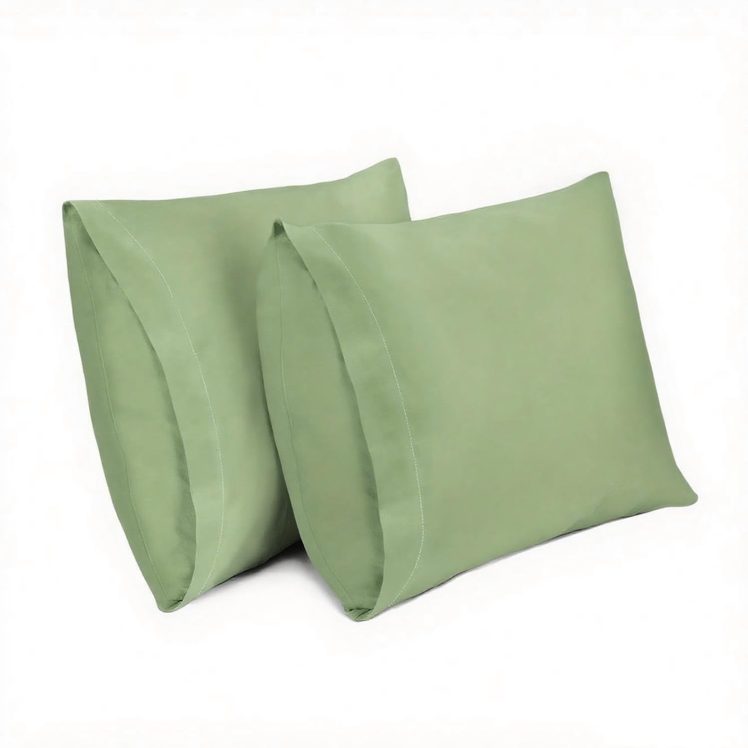 Lirex 2er Pack Kissenbezug 50 x 50 cm - 100% Baumwolle Kissenbezüge-Anthrazit-Kissenhülle-Hypoallergen, Oeko-TEX Zertifiziert, Grün