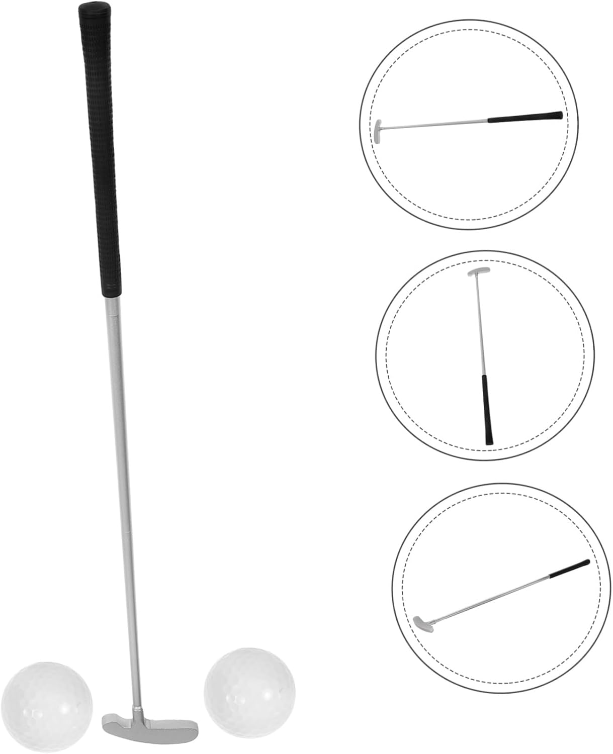 Toddmomy Aluminium Alloy Golf Putters Zinc Alloy Material Elastic Training Aid Swing Training Balls Improve Distance Accuracy for Home School Stadium