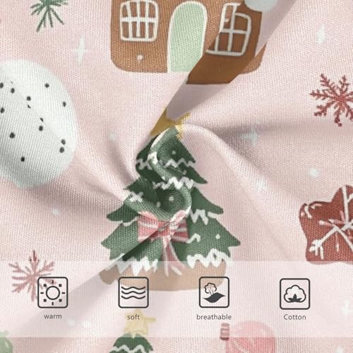 Christmas Gingerbread House Girls' Underwear Breathable Material Comfort Color for Kids in Sizes 2T,3T, 4T, 5T, 6Y and 8Y3