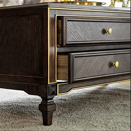 Beistelltisch, rechteckiger Couchtisch, 127 cm, luxuriöser Couchtisch aus Holz mit 4 Schubladen – Bild 6