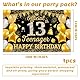 Deko 13. Geburtstag Banner Junge - 31 Stück Offizielle Teenager Geburtstagsdeko Schwarz Gold, Happy Birthday Extra Große Stoff Hintergrund Dekoration für 13 Jahr Party 110 x 180 cm