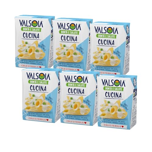 Valsoia, Condisoia Panna, Panna da Cucina ideale per Intolleranti al Lattosio, Vegani e Vegetariani, Versatile in Cucina, 6 x 200 g