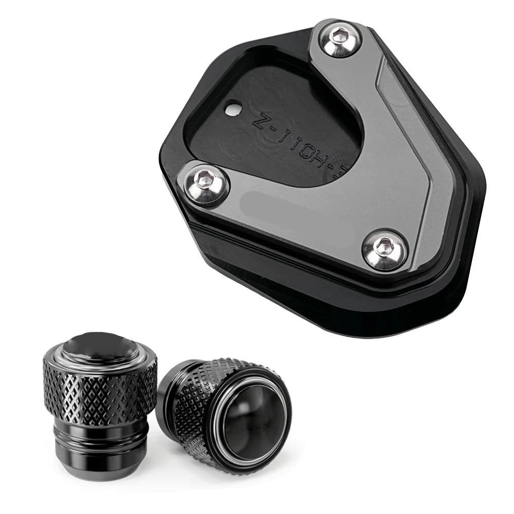 Almohadilla De Extensión Motocicleta para CB650R CB600F CB500X CB500F CB400X CB300R CB125R CB 650R Caballete Lateral Tapas De Válvula De Neumático(Titanium-A)
