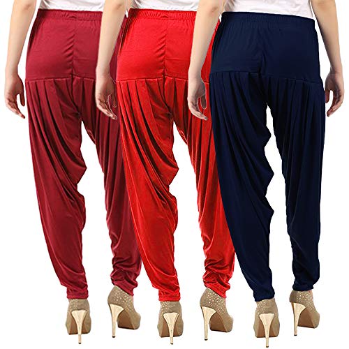 Image of Buy That Trendz Patiyala Pants for Women 3 Combo Patiyala Salwar Harem Viscose Bottoms Pants for Women