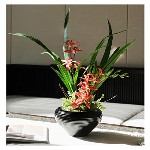 装飾用の造花、人工蘭の花、人工シルク胡蝶蘭の花、植木鉢アレンジメント、ホームリビングルームの装飾アート、EB