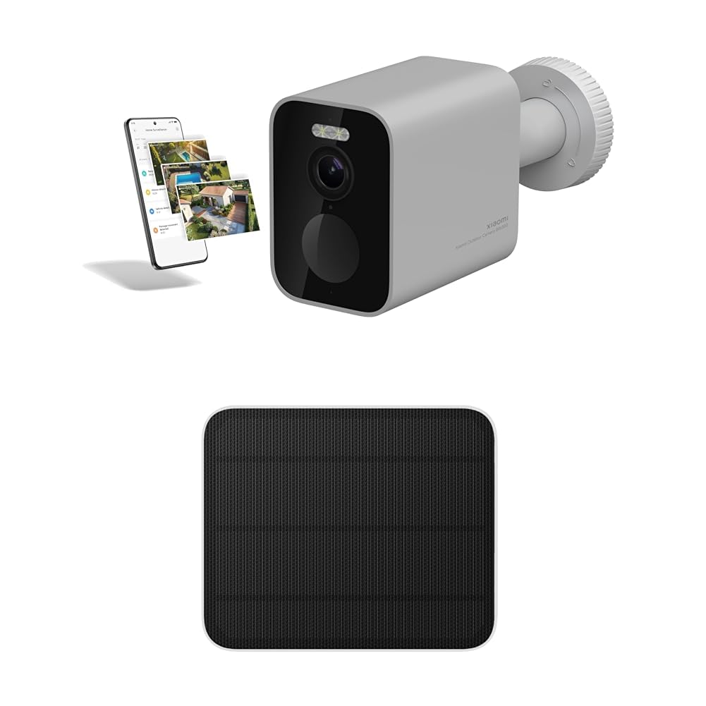 Xiaomi Outdoor Camera BW300, Outdoor Camera with Long Life Battery, 2k Resolution, IP67, Color Night, 130º, White Outdoor Camera Solar Panel – 5W High Power Charging