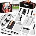 RINPIR 33PCS Griddle Accessories Kit for Blackstone, Flat Top Grill Accessories Tools with Cooling Rack, Melting Dome and Burger Press, Professional Hibachi Spatula Gift Set for Outdoor Teppanyaki BBQ