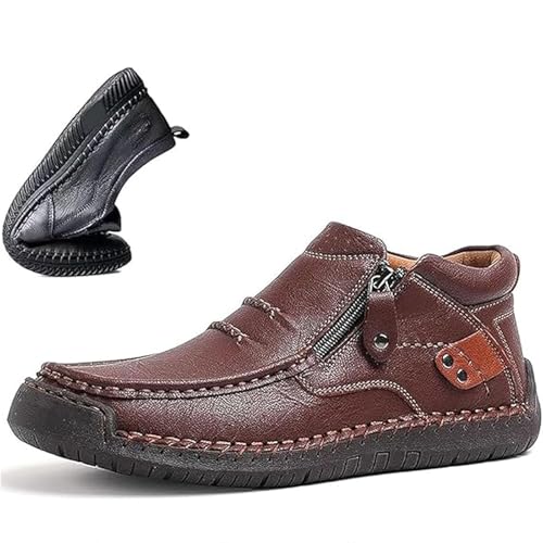 Driving Boots Men, Men’s Handmade Premium Leather Slip-On Driving Boots Travel & Outdoor