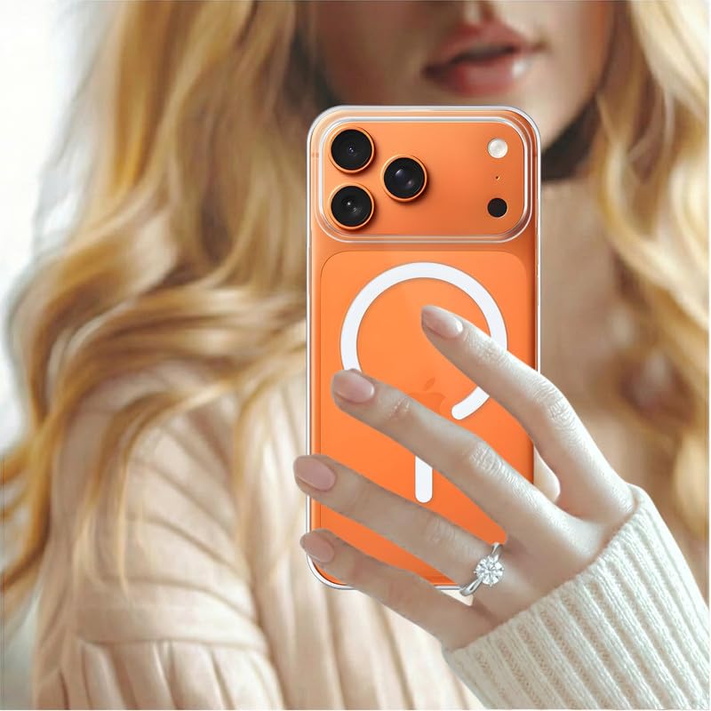 Image of Anti Yellow Clear Magnet Case for iPhone 17 Pro, Premium Polycarbonate, Ultra Strong Magnets, 360 Drop Protection, Raised Camera Protection, MagSafe Compatible