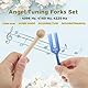 DRELD 3 Pcs Angelic Stimmgabeln Set 4096 Hz 4160 Hz 4225 Hz Solfeggio Stimmgabel Set Chakra Stimmgabel Set mit Kristall Silikonhammer Aufbewahrungstasche für Klangheilung Meditation (bunt)