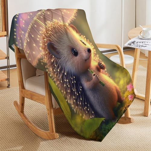 Couverture flannel motif hérisson, une idée cadeau douce unique