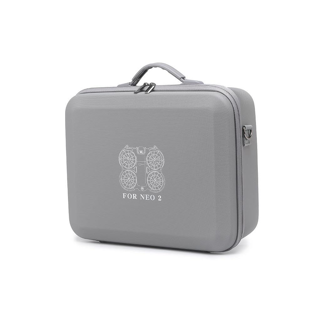 Torba do przechowywania DJI Neo 2 z goglami N3, etui ochronne o dużej pojemności z paskiem na ramię, twarda obudowa, odporna na wstrząsy konstrukcja do drona i akcesoriów VR, szary, Uniseks