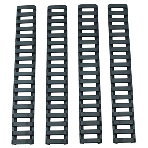ACEXIER 4 Pezzi Copertura per Binario in plastica Bone Fish Scaletta Forma Resistente al Calore Handguard Fucile Picatinny Copertura per Binario in Gomma