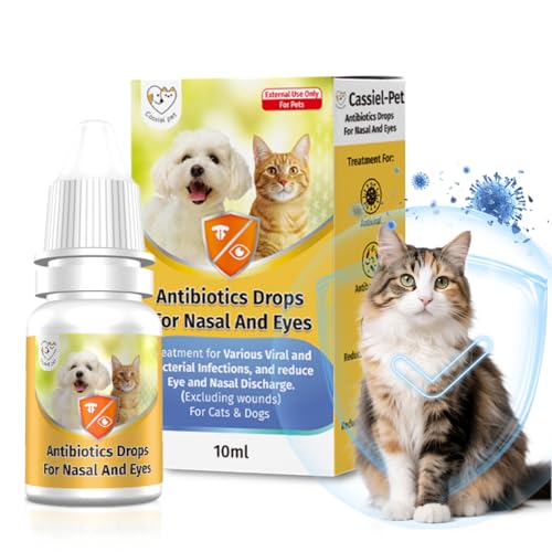 Cassiel pet Nasal & Eye Drops for Immune Support, Sneezing, Cold, Allergy Relief, Runny Nose, Feline Respiratory Treatment and Watery Eyes for Cats and Dogs 0.33 Fl Oz (1 Bottle)