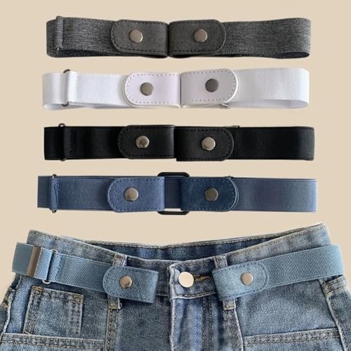 No Buckle Elastic Belt Stretchy Waist Belt Canvas Free Adjustable for Jeans Men and Women2