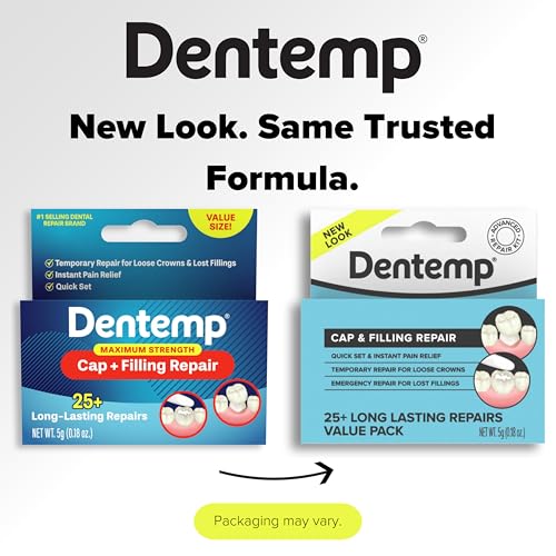 Dentemp Maximum Strength Loose Cap and Lost Filling Repair - Dental Repair Kit for Instant Pain Relief - Value Pack (Packaging May Vary)