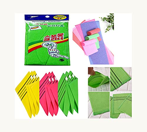 Long Exfoliating Back Bath washcloths Bath Korean Italy Towel(1P)-Asian Exfoliating Best Bath Towels Washcloths Bath Towel(6P) â€“Bubble Shower Towel(1p) -Color is Random- Korean Made ì´íƒœë¦¬íƒ€ì˜¬(8P)