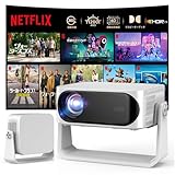 【2025革新360°回転可能】iSinbox プロジェクター 家庭用 小型 天井投影 1200ASNI 高輝度 1080P 4K対応 オートフォーカス 6D&6P自動台形補正 双方向bluetooth5.3 Wi-Fi6 ホームプロジェクター 300"大画面 リビング 家庭用Projector IOS/Android/パソコン/DVD/PS機/Switch接続可 プレゼントに最適 3年保証（白）