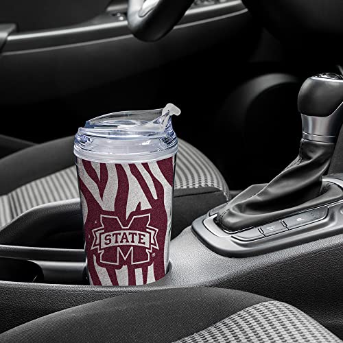 Image of Rico Industries NCAA Glitter 24oz Acrylic Glitter Tumbler with Hinged Lid, Officially Licensed Double Wall Tumbler with Straw