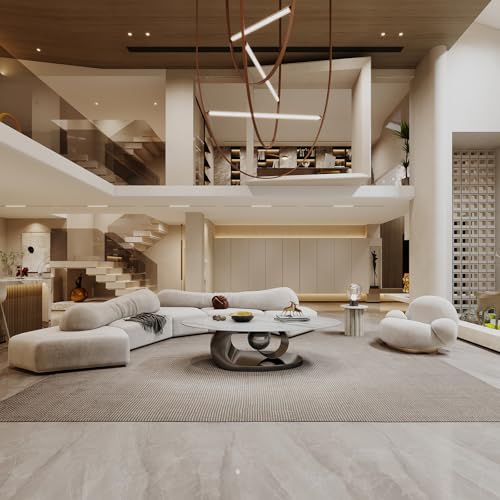 Modern Oval Stone Coffee Table