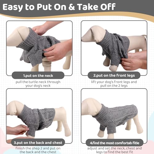 Image of Queenmore Small Dog Sweater for Small Dogs Boy, Winter Dogs /Cats Pullover