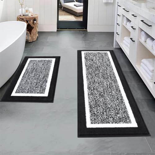 Pauwer Bathroom Sets 2 Piece, Non Slip Bath Mats, Absorbent Shower Rugs for Tub and Shower Floor