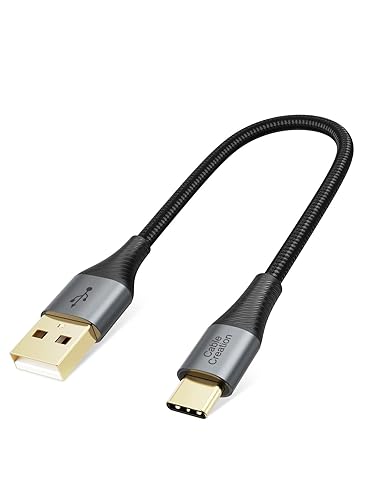 CableCreation Cable corto USB a USB C de 0.8 pies, cable de carga USB C trenzado para Carplay, Galaxy S23 S23+ S22+ S22 S21 S20 Note 20, MacBook,