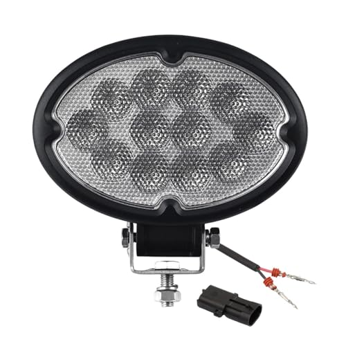 Hooma 36W LED Arbeitsscheinwerfer Oval 12V Kompatibel mit für Traktor,Auto und Schwenkbarer Montagebügel Flood Beam Offroad