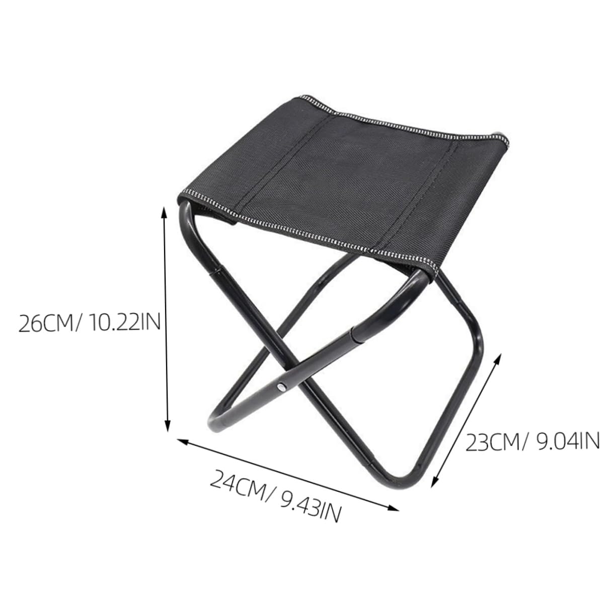 Alipis Sgabello Pieghevole da Campeggio Portatile, Piccolo e Leggero | Nero, Tela e Acciaio, Design Ergonomico Richiudibile, Vacanze Estive e Avventure Outdoor
