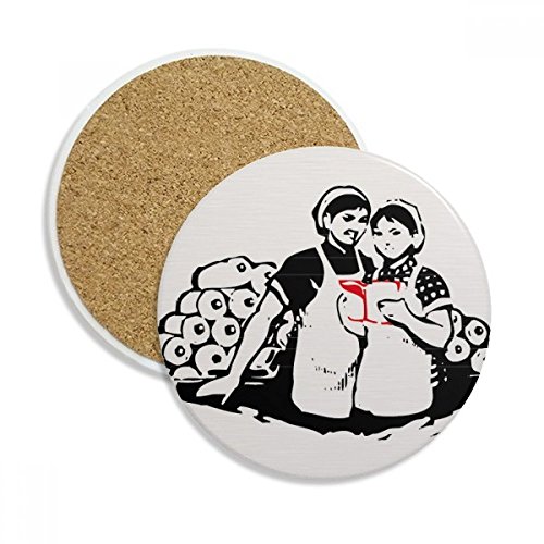 Coaster en céramique DIYthinker de qualité supérieure aux détails multicolores