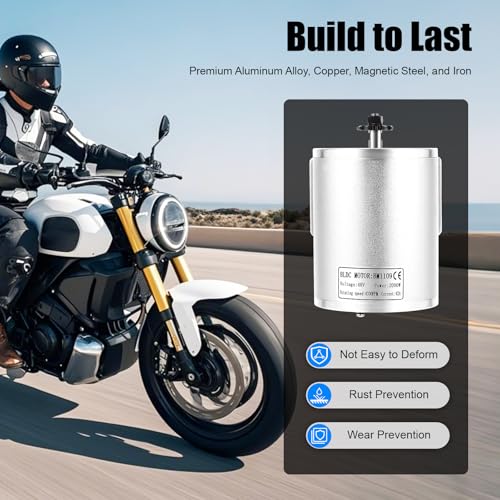 Electric DC Motor, 48V 2000W Electric Brushless DC Motor Complete Kit 4300RPM High Speed Motor with Speed Controller for Go Kart Bike Motorcycle