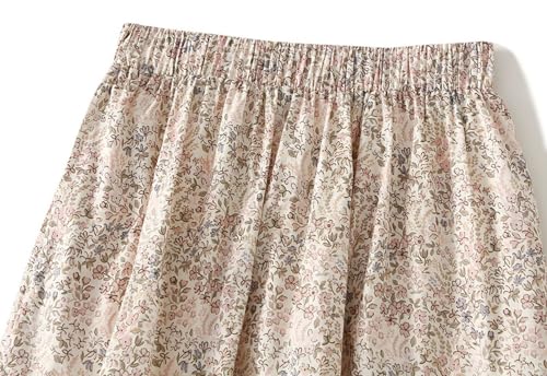 Womens Floral Printing Skirt Elastic High Waist A-Line Skirts Casual Pleated Midi Skirt for Beach Vacation Prom Party3