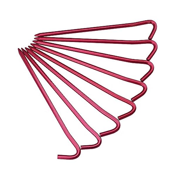 Hikemax 7075 Aluminium Tent Stakes 10/15 Pack - Ultralight 7 Inch Haak Tent Pegs met Draagtas - Gemaakt voor Camping Trip, Wandelen en Tuinieren