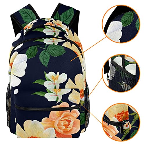 Sac à dos décontracté imprimé fleurs multicolores ultra léger