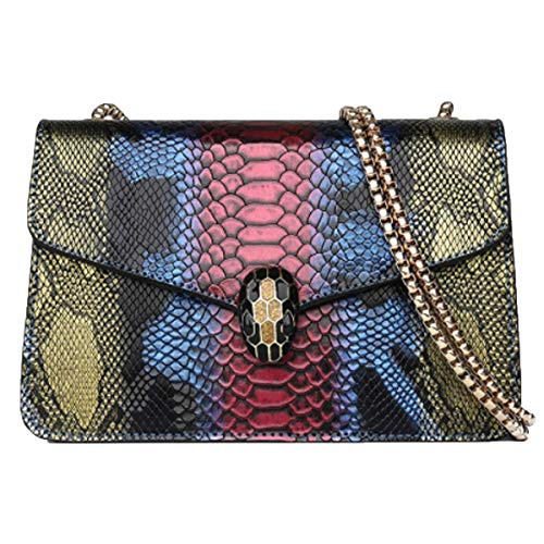 Bolso de mujer con diseño de serpiente y contraste de la moda...