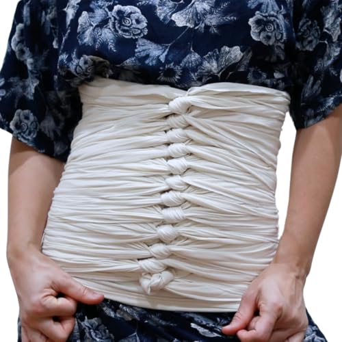 Image of SageAbay Bengkung Belly Binding Wrap, Organic Cotton Postpartum Belly Band, Hip and Waist Support (Off White)