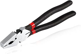 SPEEDWOX 10 Inch Square Nose Fence Pliers, High-Leverage Linemans Pliers with shear-type wire cutters, Multi-purpose Fence Tool