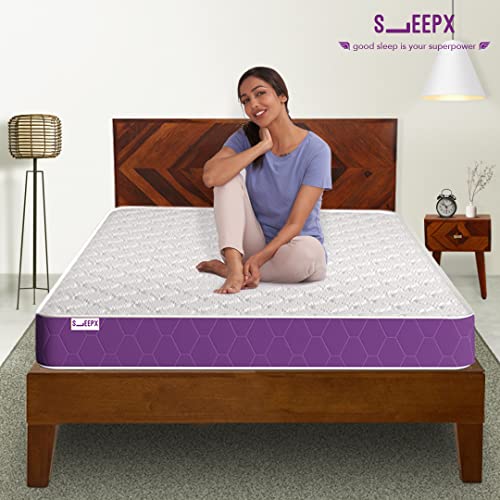 Image of SleepX Ortho Plus Quilted 10 inch Single Bed Size, Memory Foam Mattress (Purple, 72X36X10)