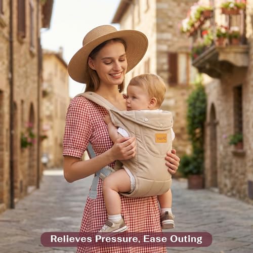 Image of Baby Carrier Newborn to Toddler(8-30lbs), Toddler Carrier Baby Holder Carrier with Adjustable Shoulder Strap, Chest Carriers, Beige