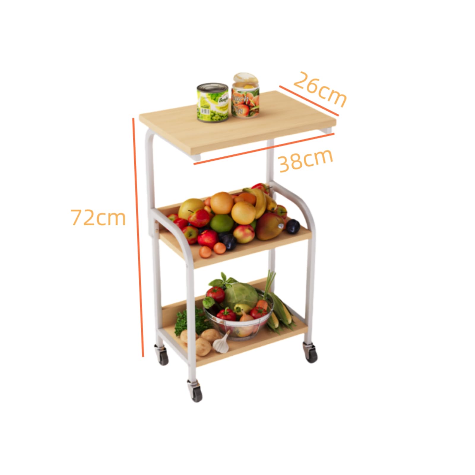 Amazon｜Merytes 3段 キッチンワゴン ワゴン キッチンラックワゴン