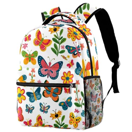 Sac à dos enfants motif papillon contre le mal de dos, le cartable junior léger et spacieux