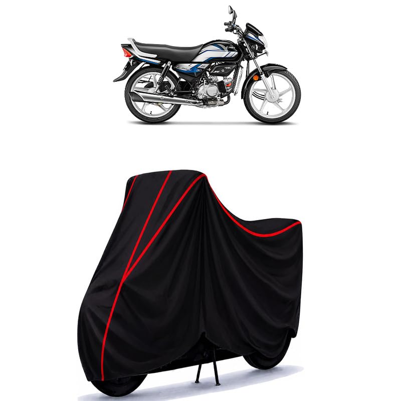 Image of Hero HF Dawn BS6 Water Resistant Bike Cover for All Motorcycles & Rain | Heavy Duty Taffeta Fabric | UV Protection, Dustproof, Scratchproof | All Weather Two Wheeler Body Cover with Elastic Bottom