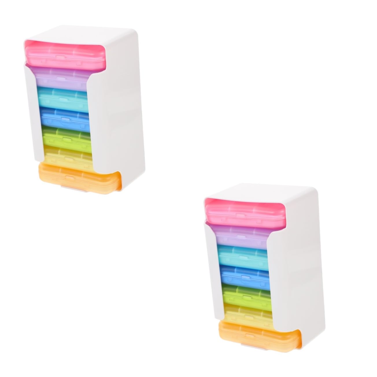 Lot De 2 Boîtes À Pilules Portables Pour De Voyage Distributeur De Pilules Organisateur Mignon 7 Jours Et Organisateur Hebdomadaire Rond Conteneur De Jour Support