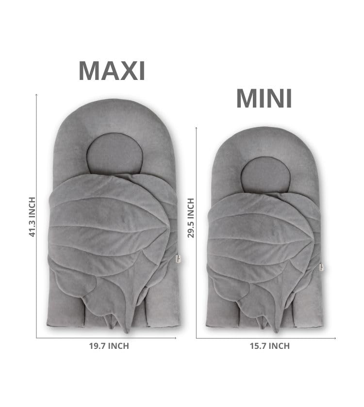 Handmade Baby Play Lounger – Soft Cotton Nest for Tummy Time, Diaper Changes & Play – Hypoallergenic Materials – Two Size Options (Graphite, Maxi)