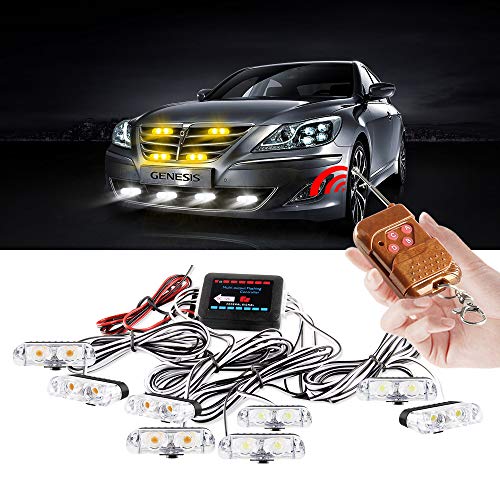 Luces estroboscópicas LED 8 en 1 para camión y rejilla de vehículo 12V con control remoto